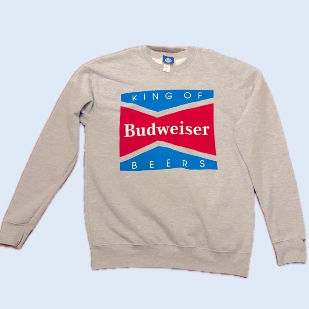 Urban Outfitters Budweiser King of Beers grey Sweatshirt Small Unisex - Picture 2 of 4